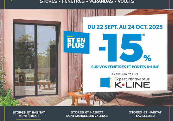 -15% sur vos fenêtres et portes K.LINE