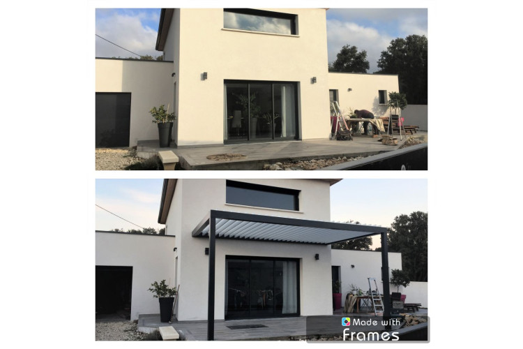 Avant après avec une jolie pergola 